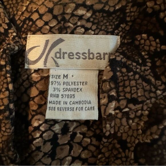 DressBarn Blazer Zip Jacket Women Medium Brown Black Animal Print Snakeskin - Picture 5 of 12